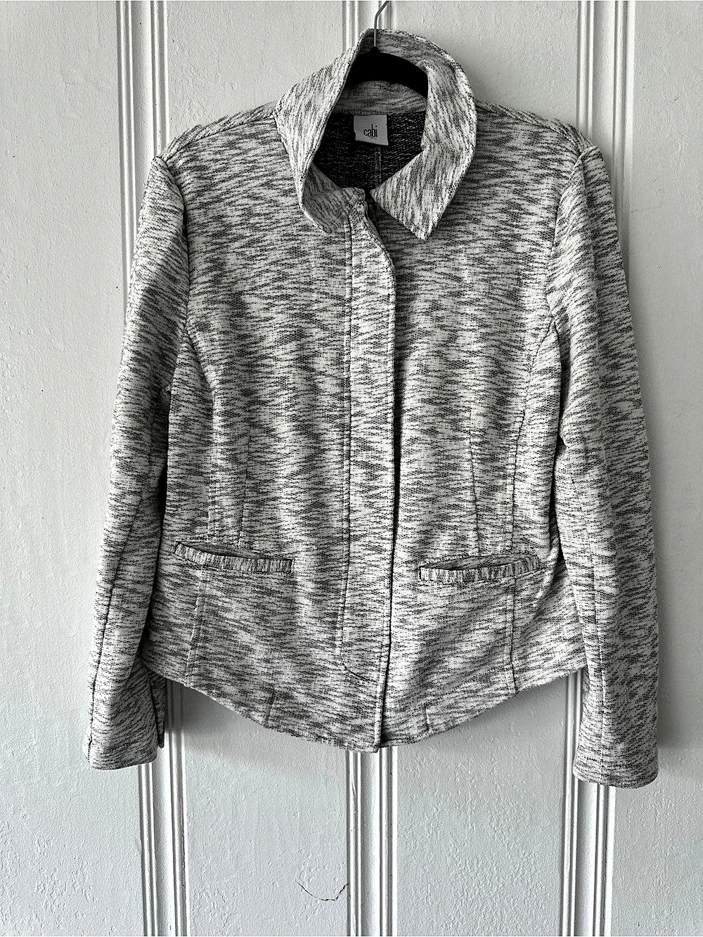 Cabi Neo Moto Jacket Gray & White Size Large